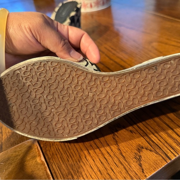 Coach wedge black and gray sandals signature logo - Picture 8 of 13